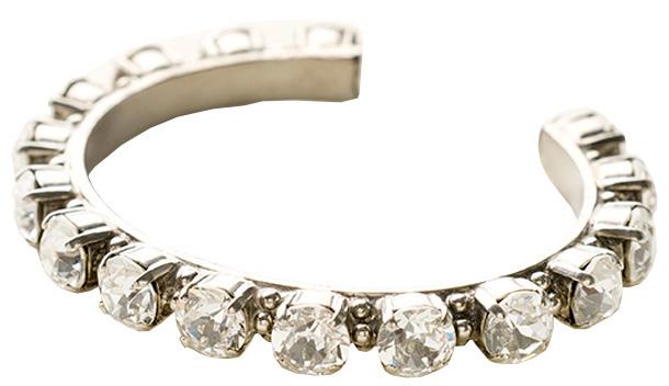 Riveting Romance Cuff Bracelet - Clear Crystals