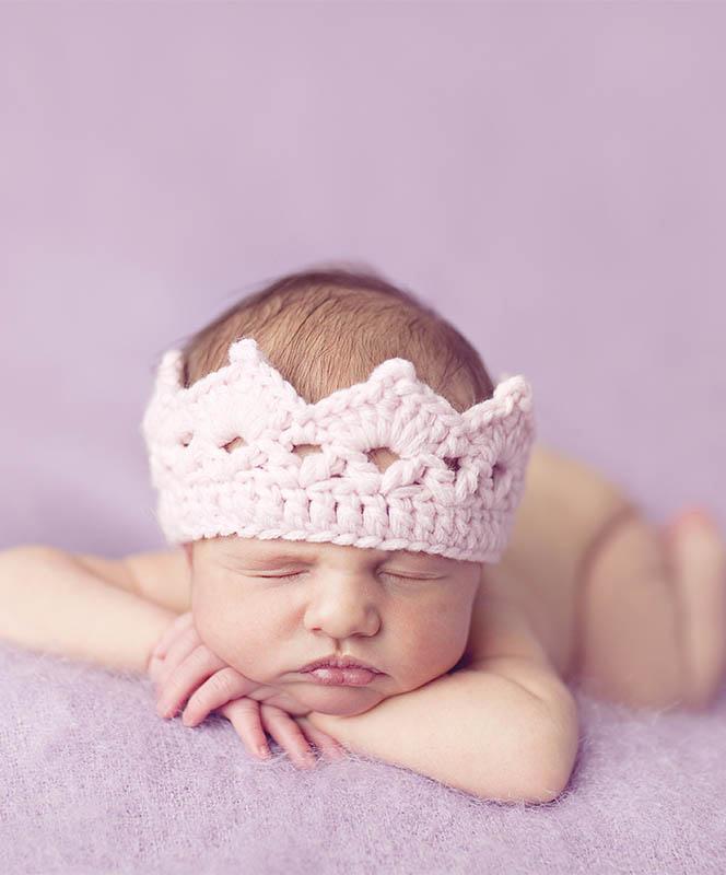 Pink Newborn Knit Crown