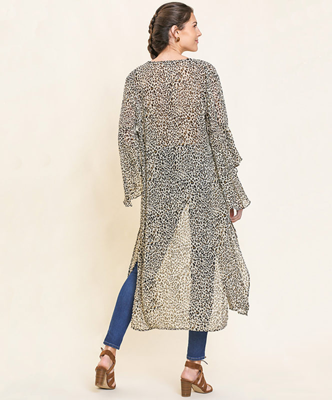 Sheer Leopard Kimono