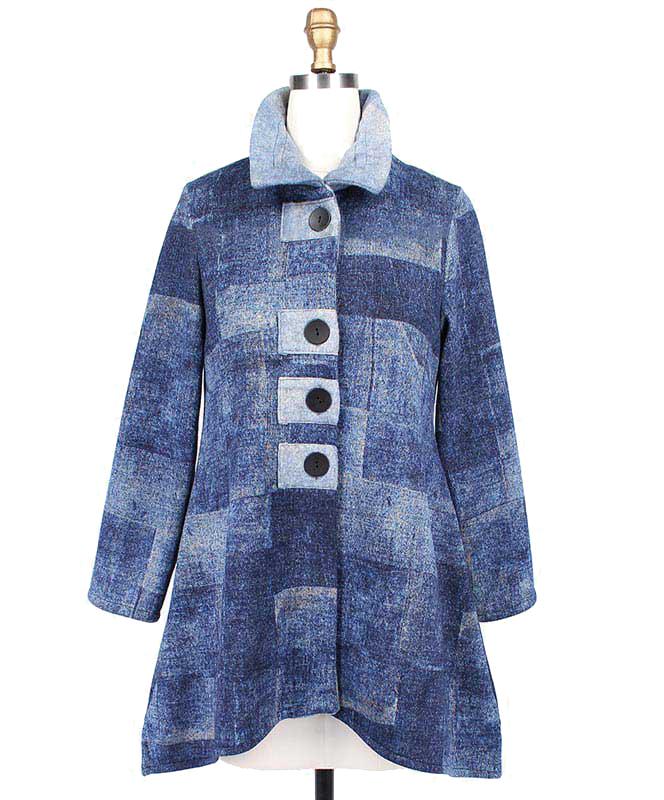 Vintage Block A-Line Denim Blue Jacket