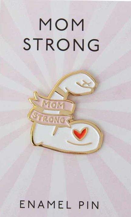 Fun Enamel Pin Mom Strong