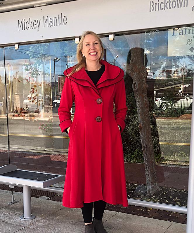 Red with Black Piping Long Coat