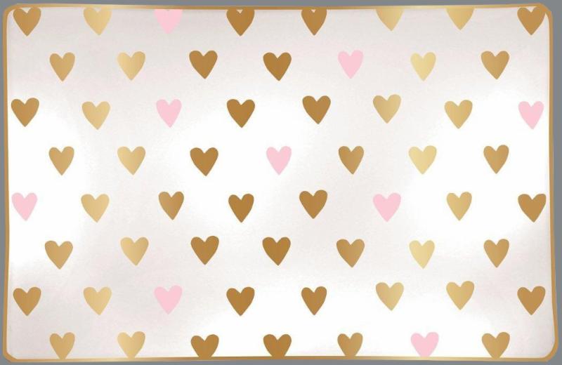 Pink Gold Hearts Trinket Tray