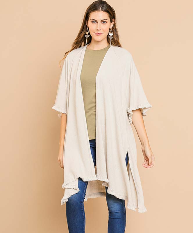 Oatmeal Linen Kimono