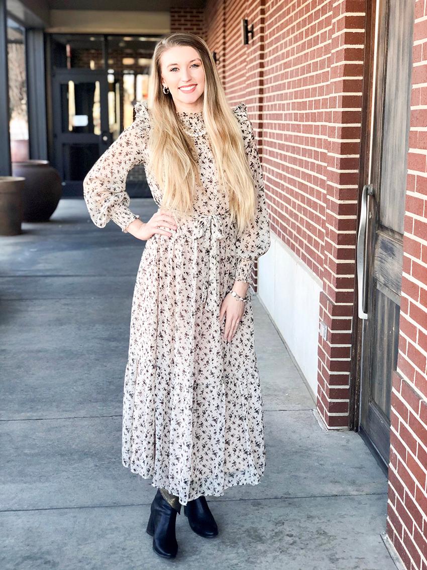 Sheer Floral Maxi Dress