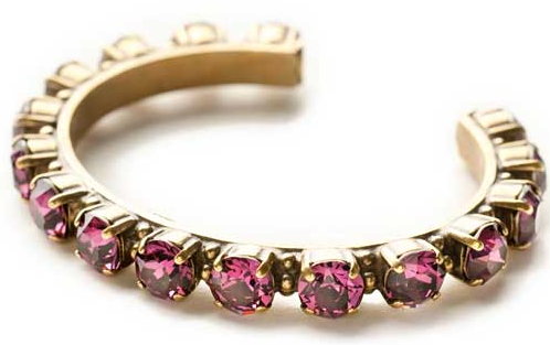 Riveting Romance Cuff Bracelet - Amethyst Crystals