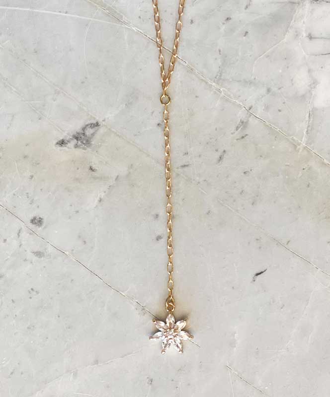 Flower Y Necklace