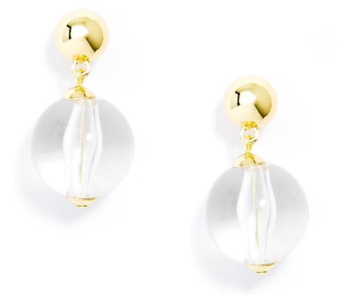 Clear Lucite Bead Drop Earring