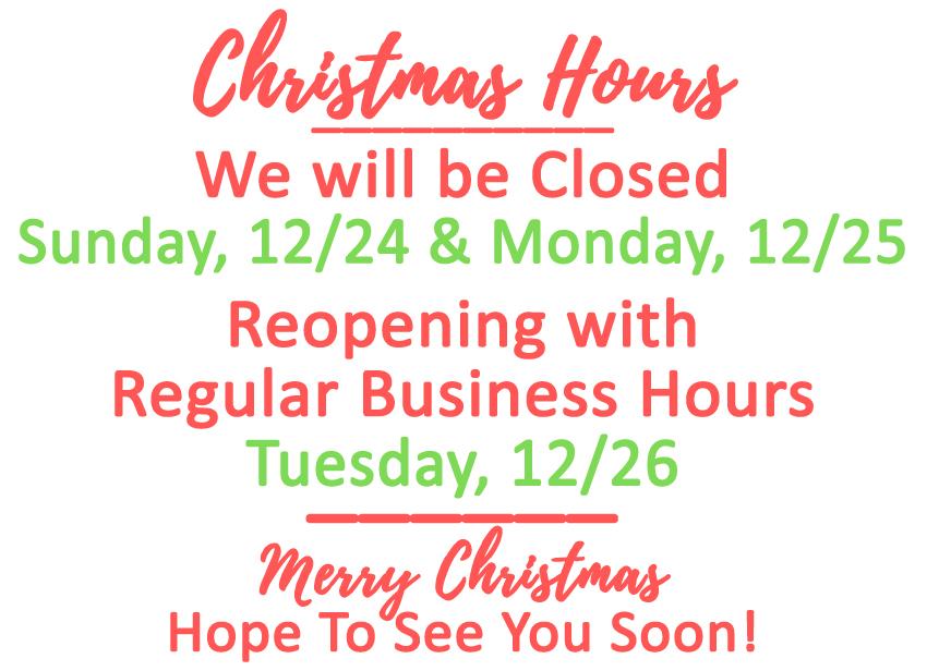 Christmas Hours