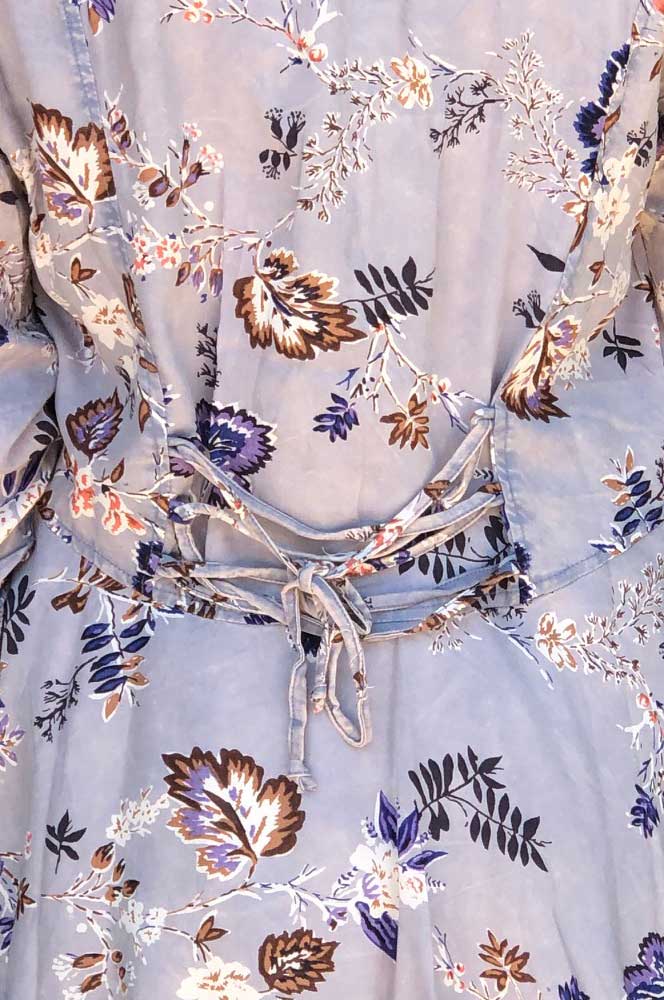 Floral Blouse with Asymmetrical Hem