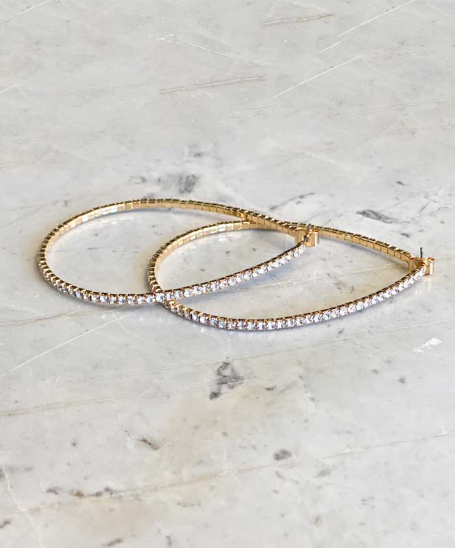 Teardrop Hoop CZ Earrings