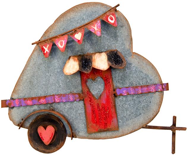 Galvanized Heart Camper