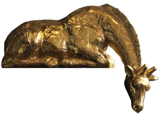 Shelf Sitting Giraffe with Gold Finish