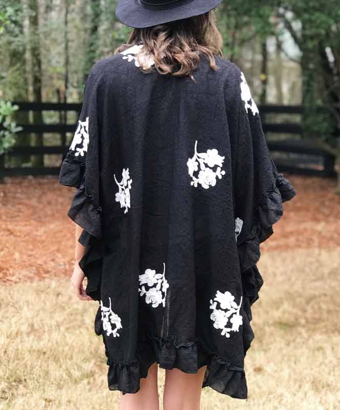 Black Ruffle Kimono