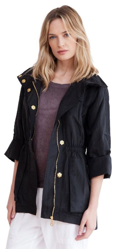 Black Crinkle Nylon Jacket