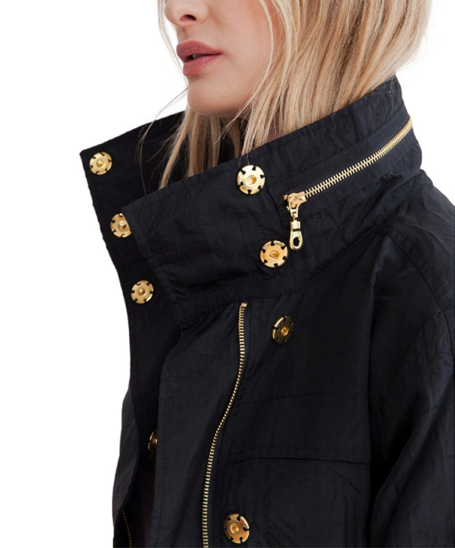 Black Crinkle Nylon Jacket