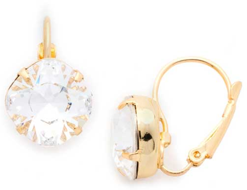 Cushion Cut Clear Crystal Earrings