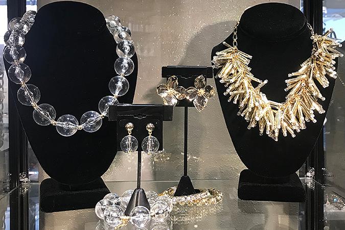 Clear Balls and Gold Spike Jewelry
