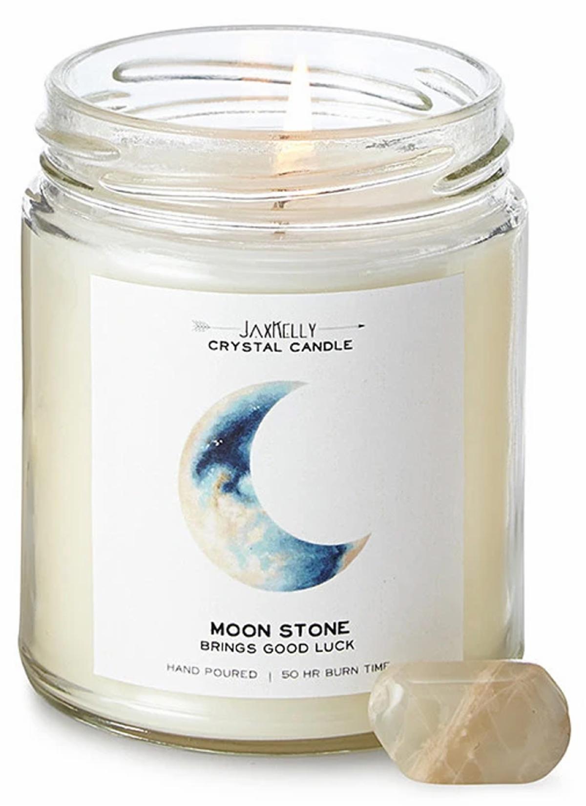 Moonstone Crystal Candle