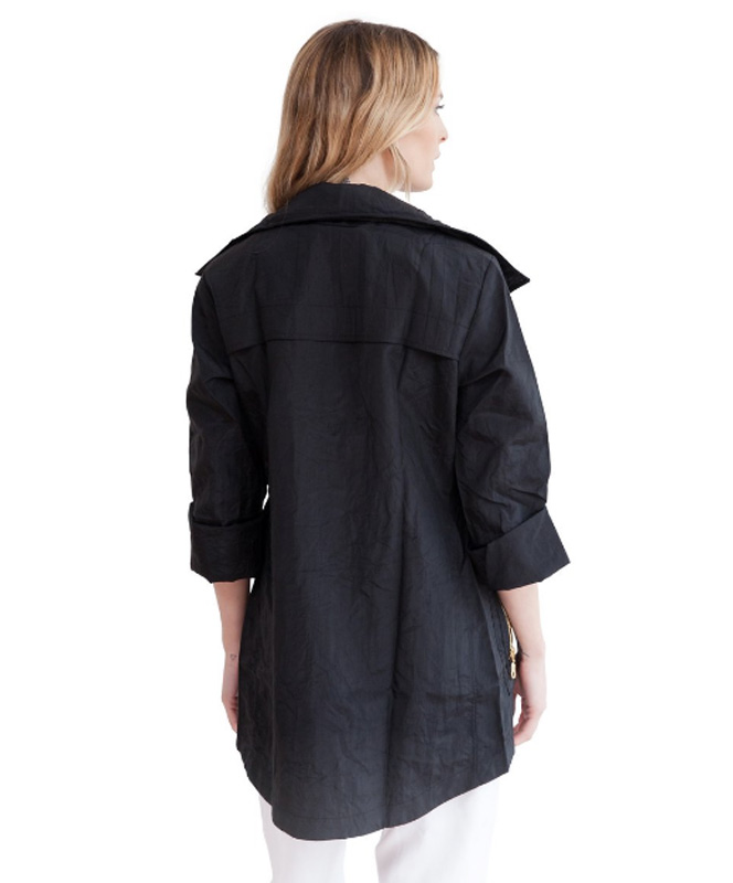 Black Crinkle Nylon Jacket