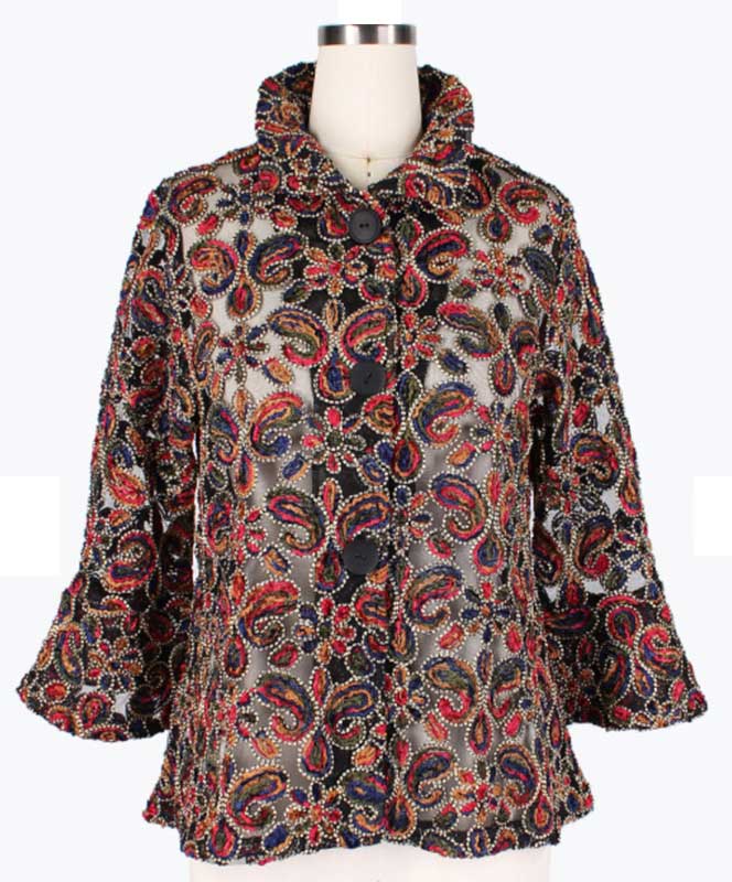 Embroidered Floral Paisley Jacket