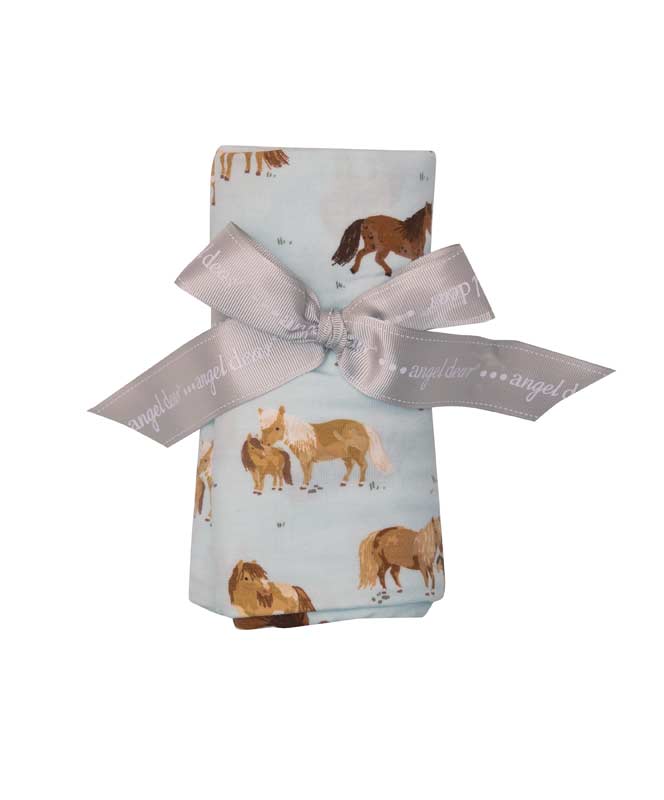 Shetland Ponies Bamboo Swaddle