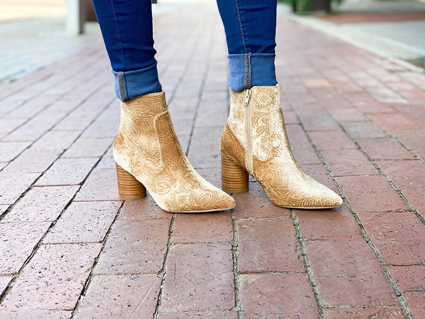 Alana Velvet Ankle Boot