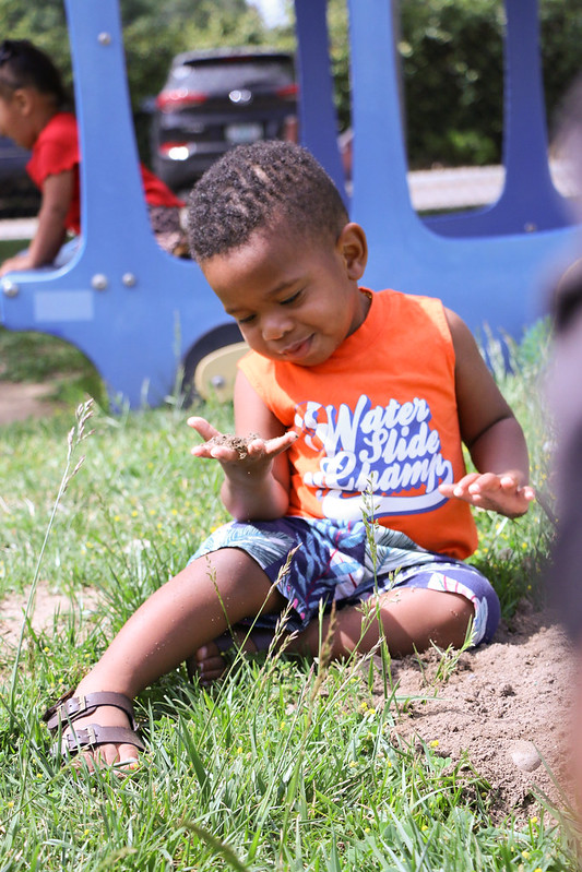 Child playing in dirt