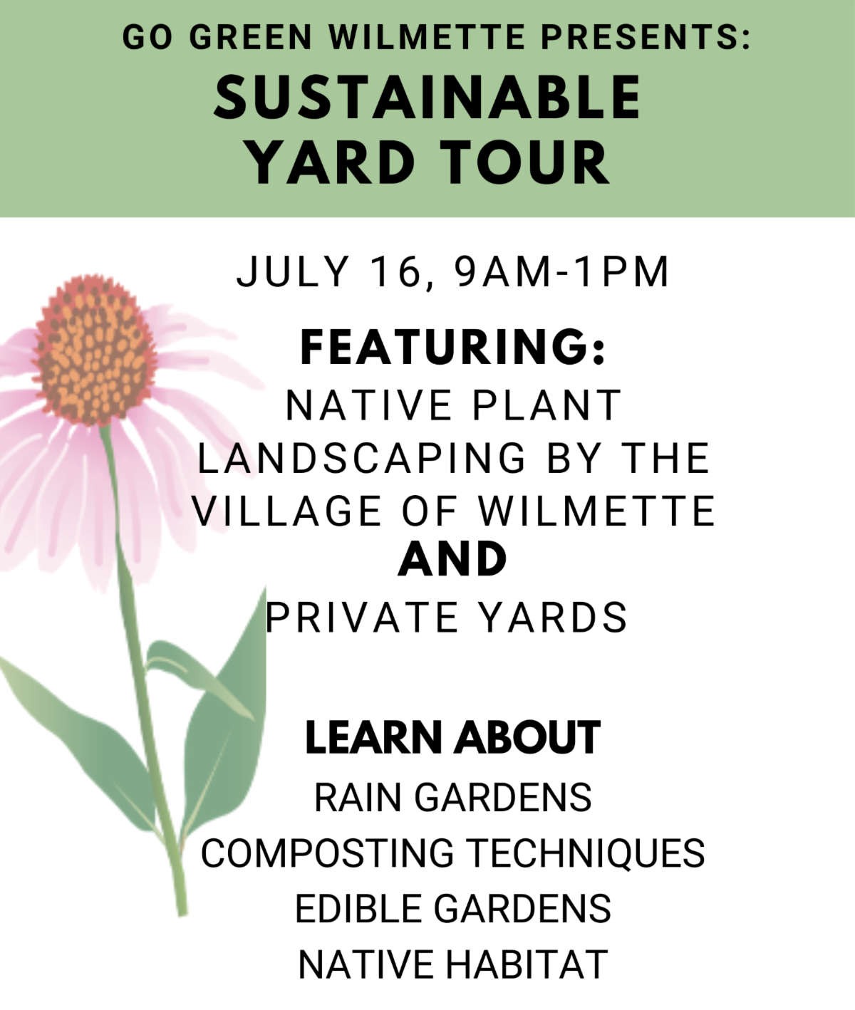 Sustainable Yard Tour Sunday, Buckthorn Mural, WPD Green Survey, GGW