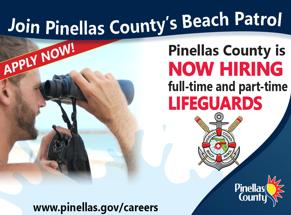 Join Pinellas County's Beach Patrol. Pinellas County is now hiring full-time and part-time lifeguards. www.pinellas.gov/careers