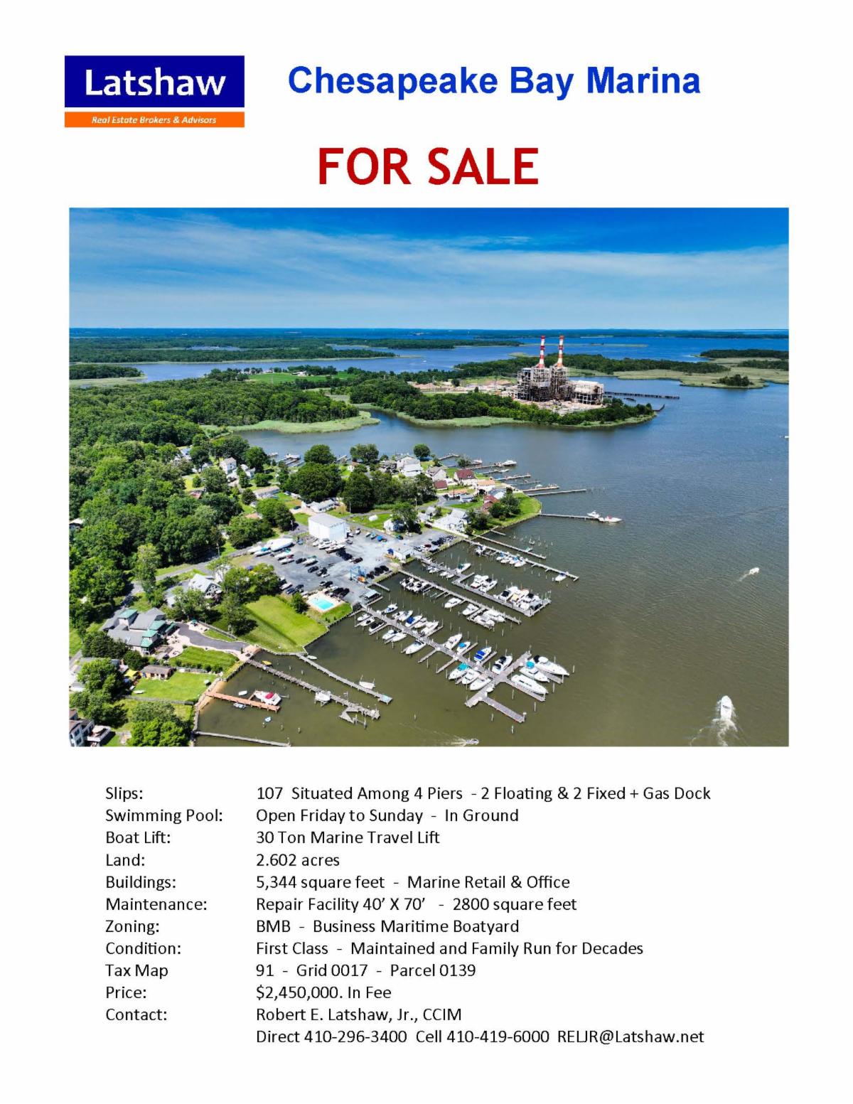 Chesapeake Bay Marina For Sale 100+ Slips