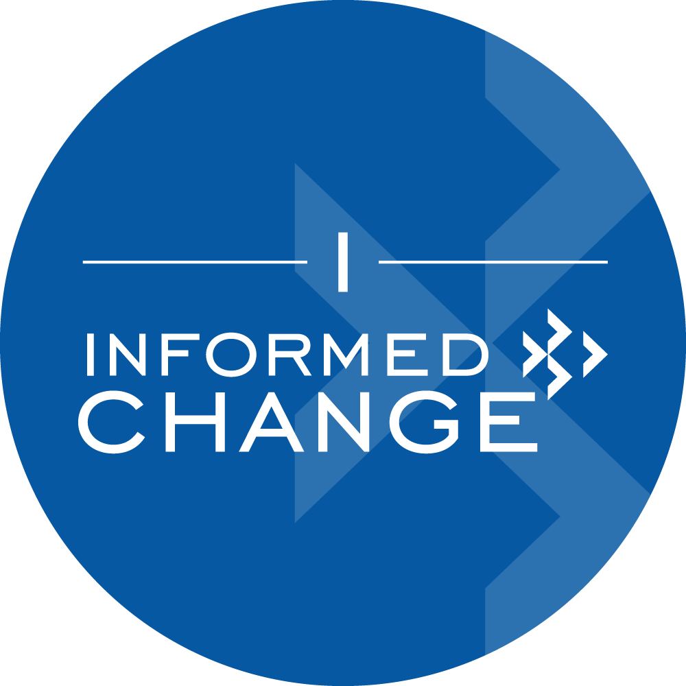 A blue circle with the words "I Informed Change" inside