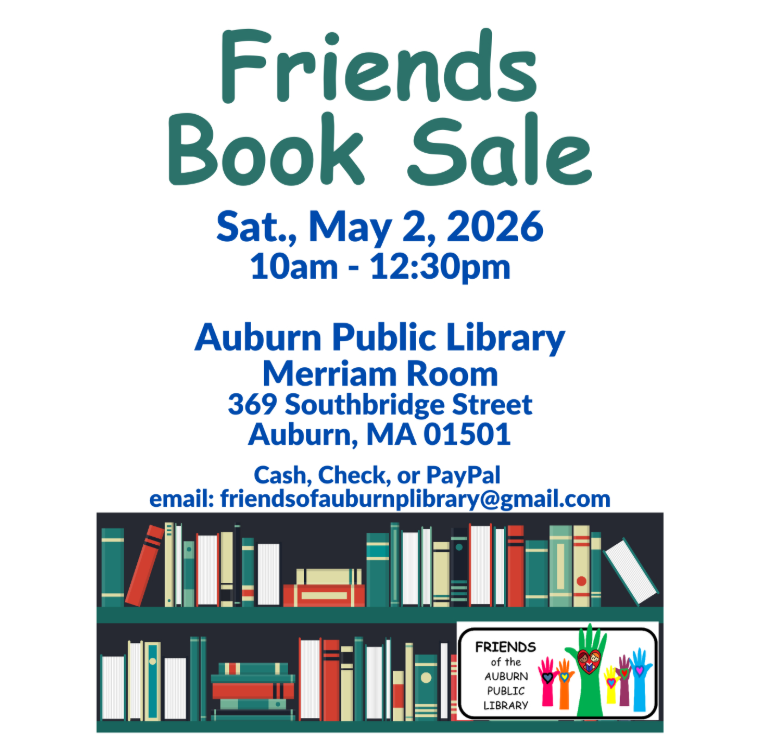 Friends Booksale Saturday May 2nd 10:00 am-12:30 pm