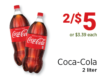 Coca-Cola 2 liter 2/$5