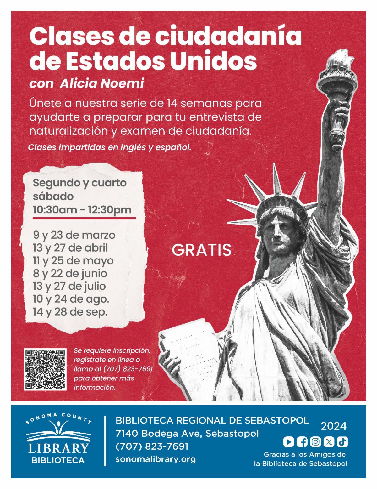 Clases gratuitas de ciudadanía en la biblioteca de Sebastopol	