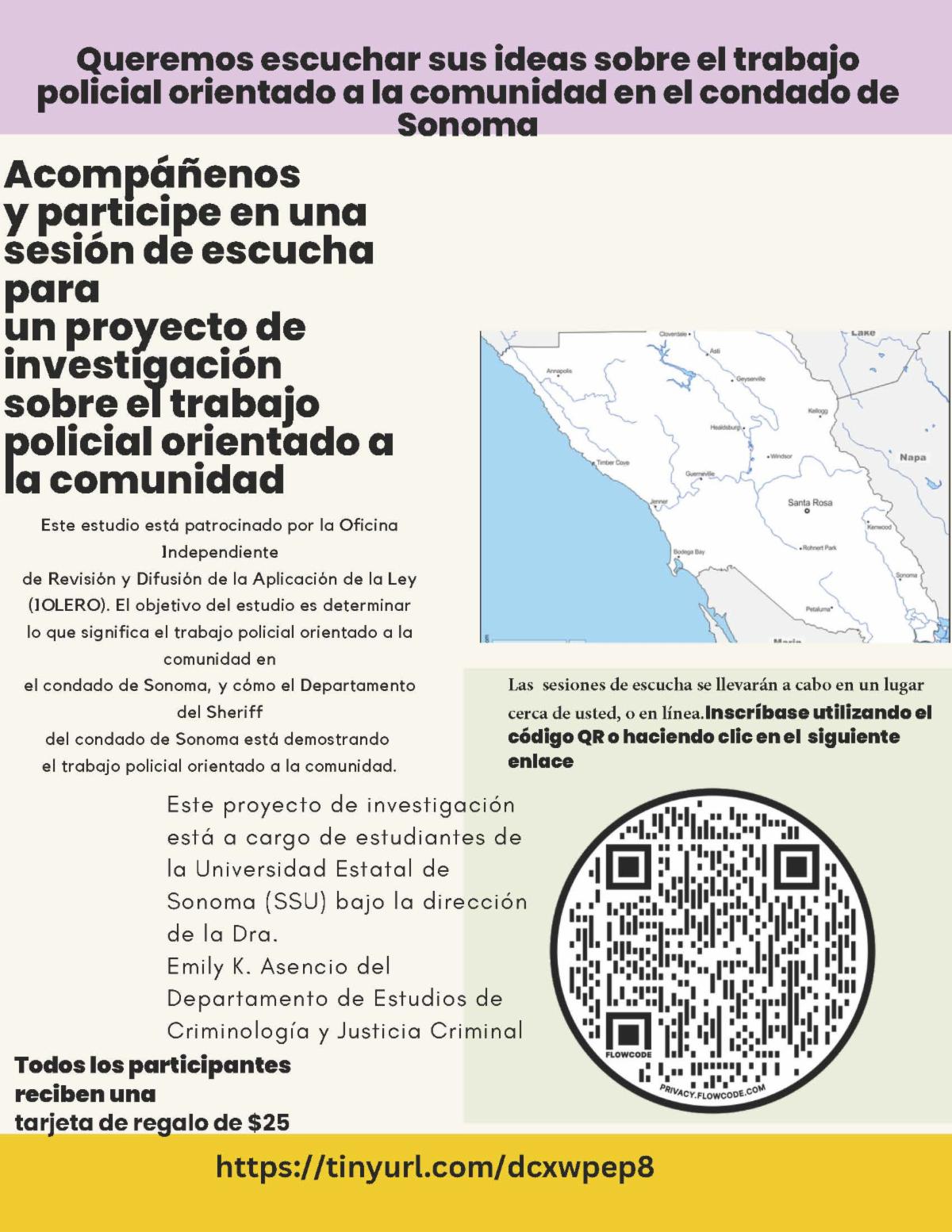 Estudio de vigilancia comunitaria | Condado de Sonoma no incorporado