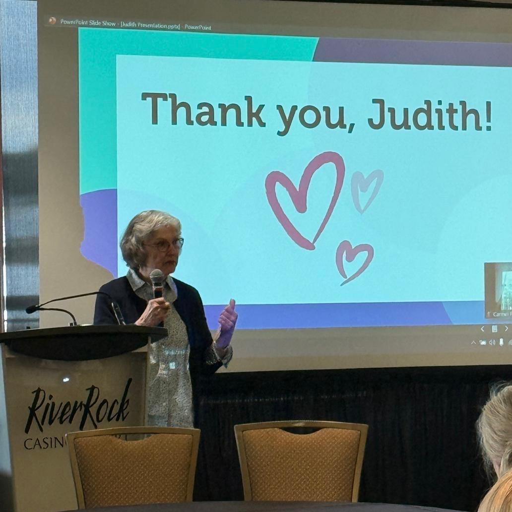 Judith speaking to a crowd