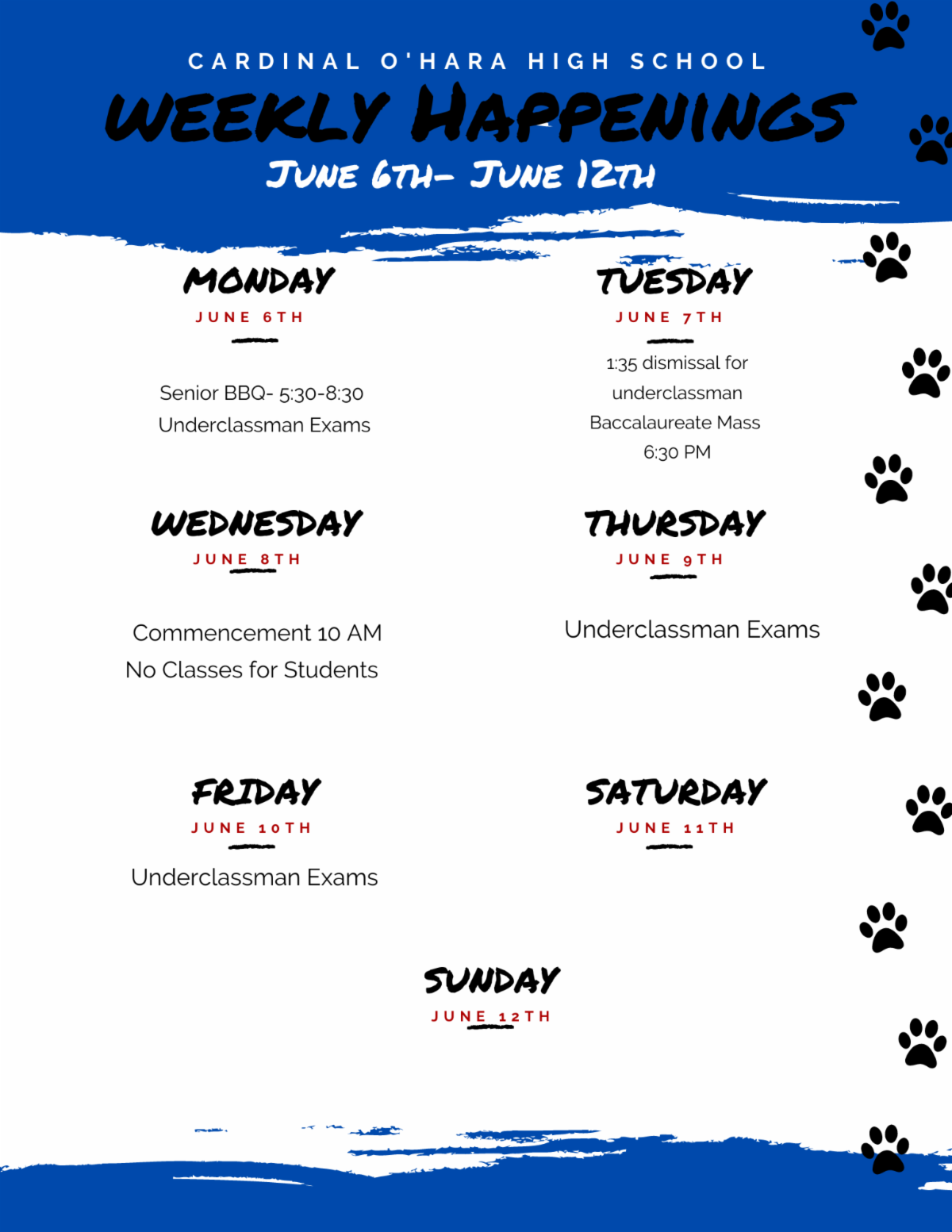 Weekly Happenings June 6th June 19th Weekly Happenings June 6th June 19th