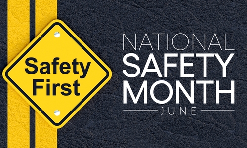 National safety month is observed every year in June to remind us the importance of safety and awareness of our surroundings. 3D Rendering