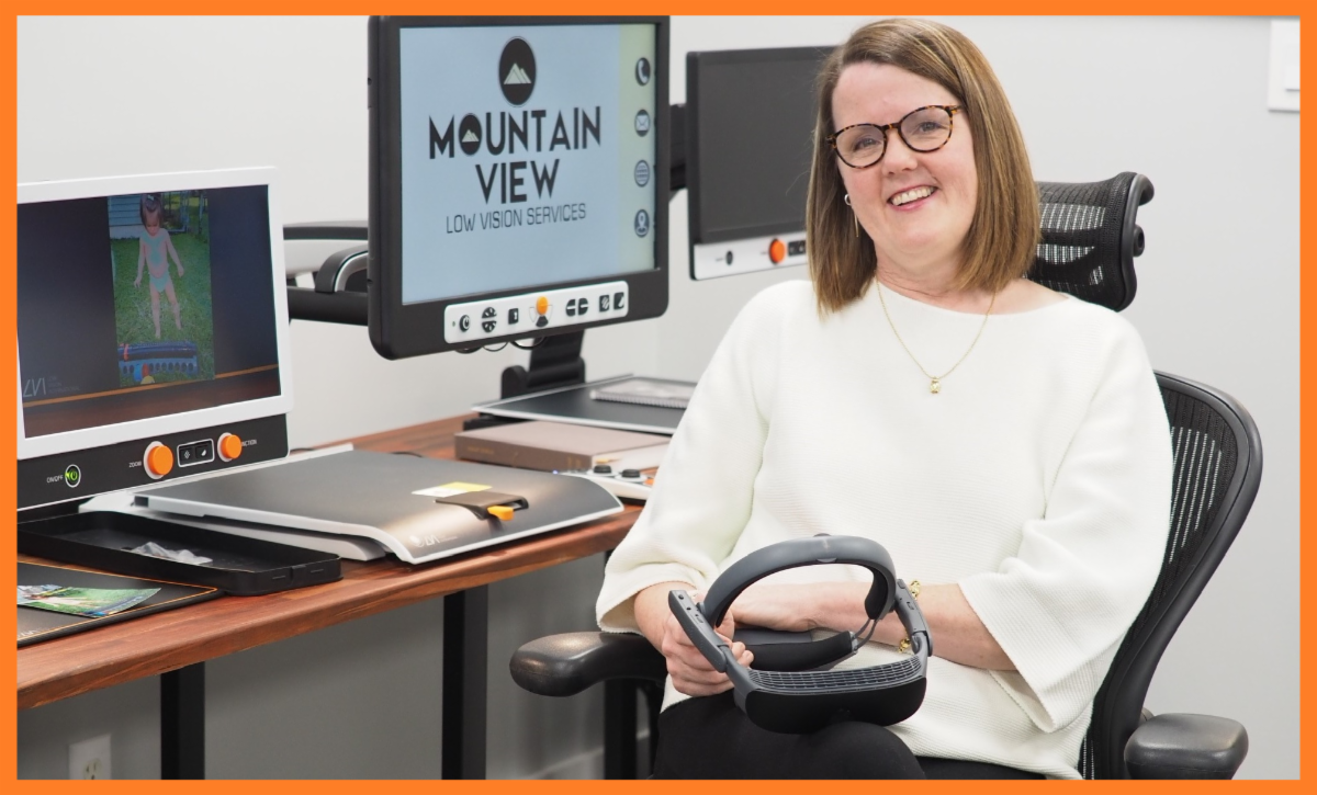 Sitting before the line-up of LVI products in her store, Cheryl wears a big smile. Her dark, shoulder-length hair is parted on the side, and she looks through the lenses of round tortoiseshell glasses. Dressed in a white top and black pants, she is coordinated with her showroom's gray walls and rug.