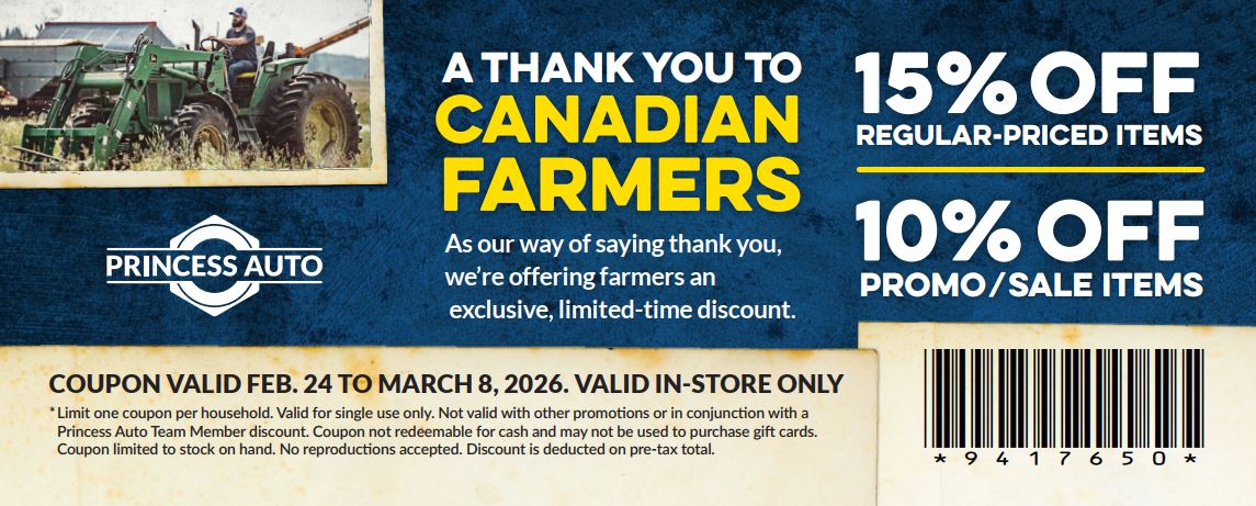 Coupon Princess Auto - 15% Off Regular  - Price Items  / 10% Off Promo & Sale Items. (Single use)