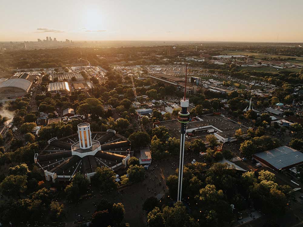 Drone photo of the Minnesota State Fairgrounds