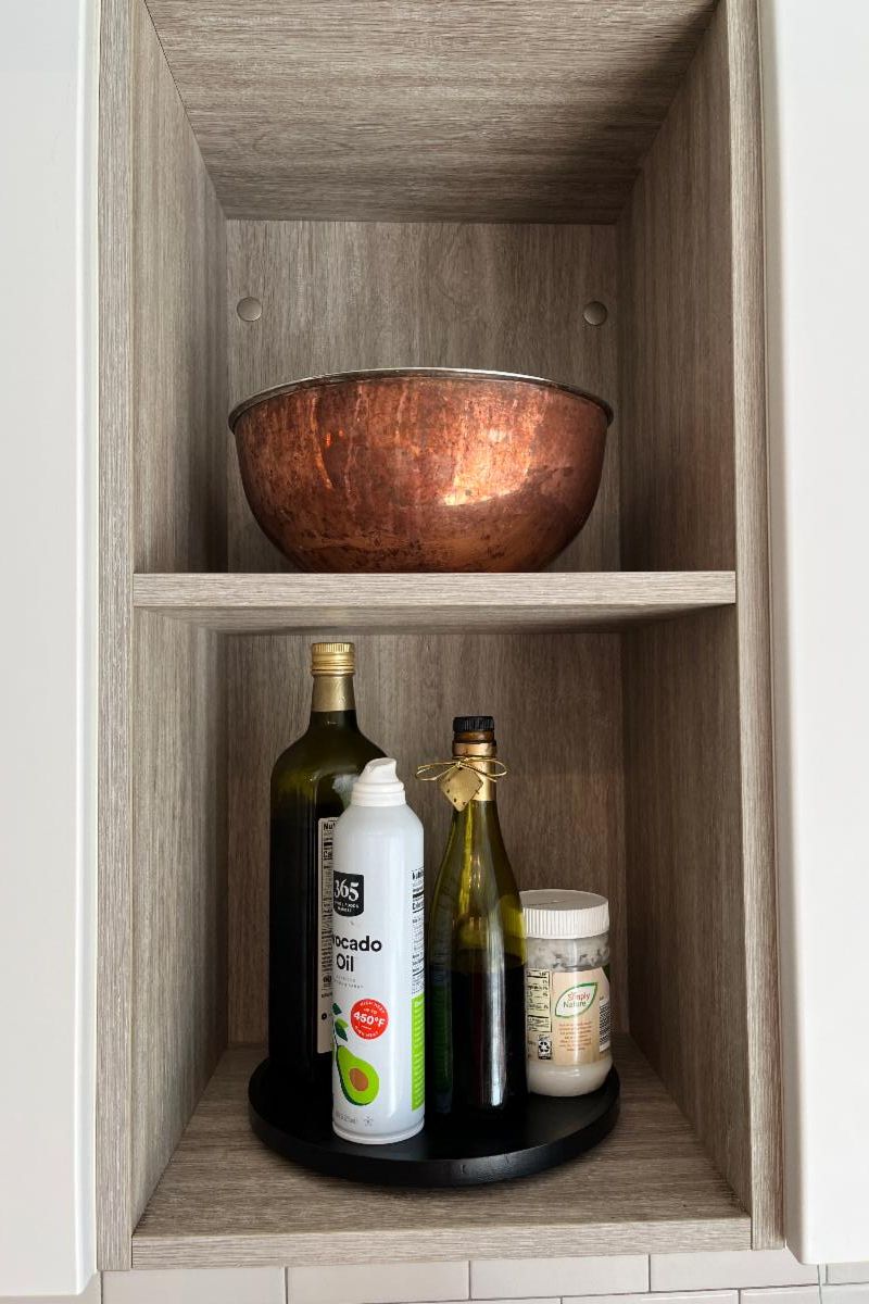 open shelf after