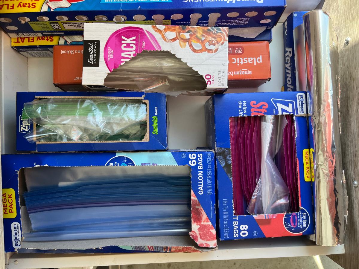 ziplock drawer after