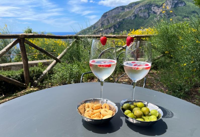 wine on patio