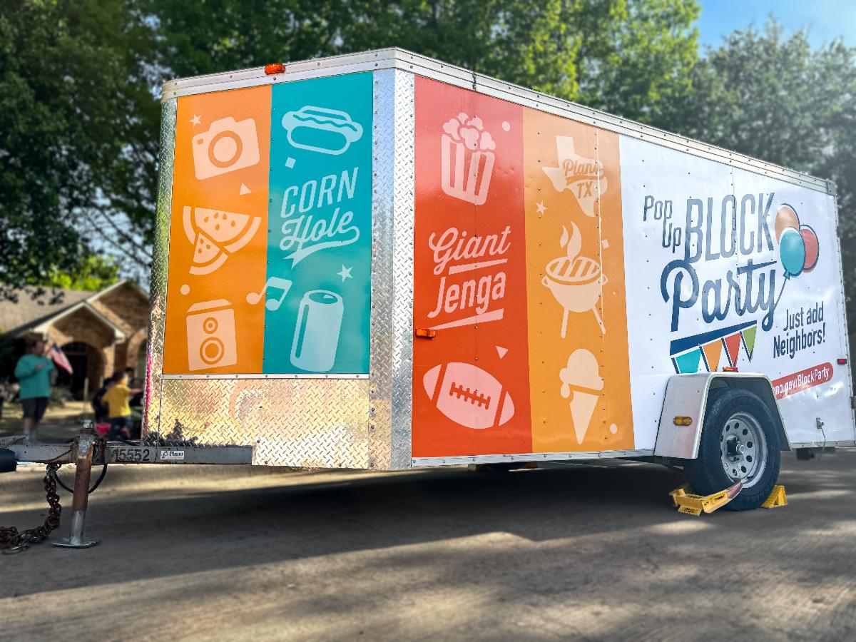 Image of the City of Plano Neighborhood Services Block Party Trailer