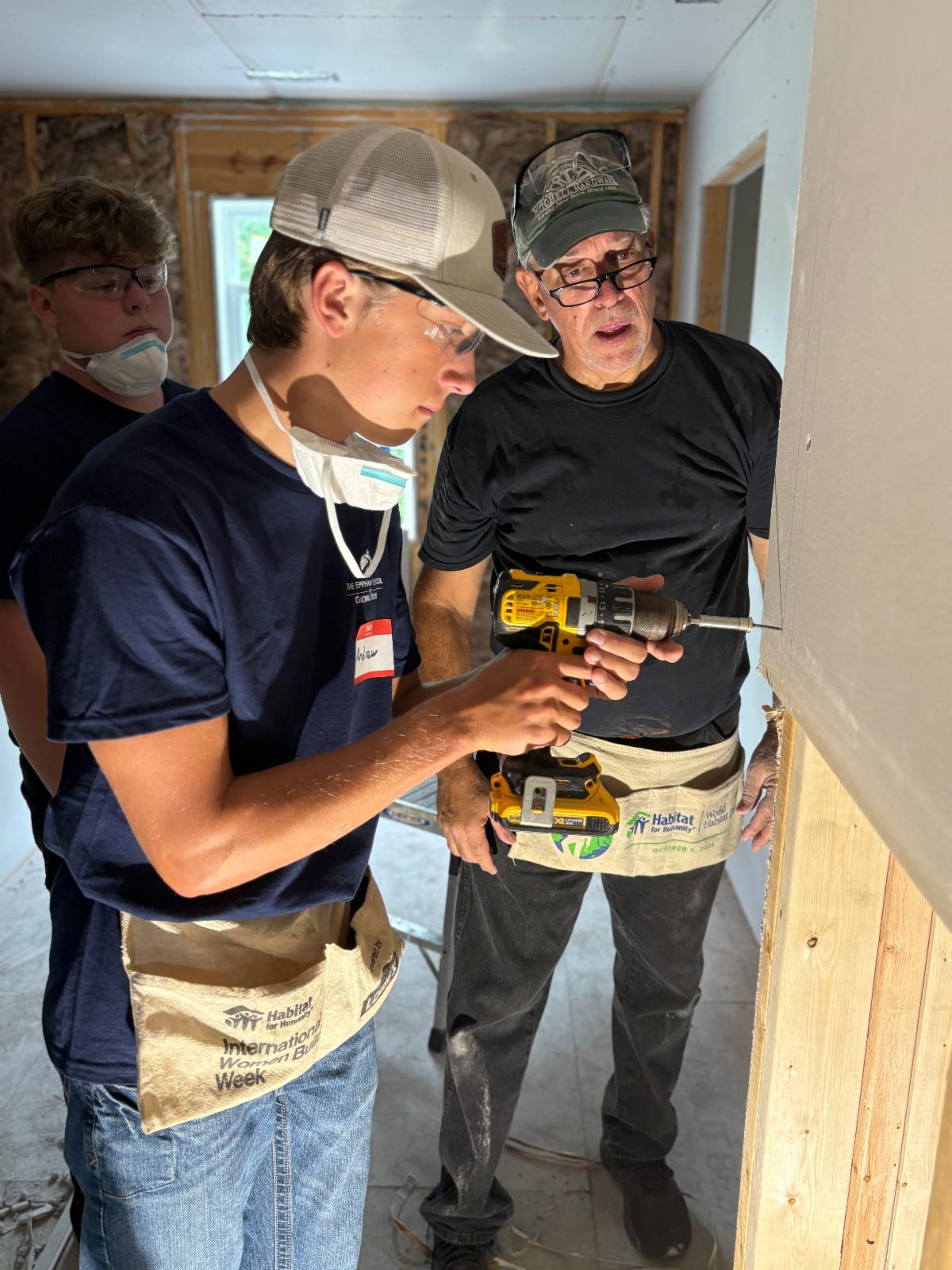 Epiphany students volunteering with Habitat