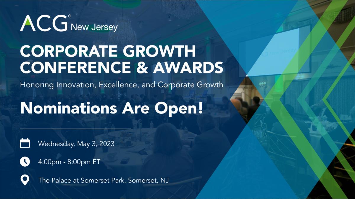 2023 is Around the Corner! Nominate Your Company ACG NJ Corporate