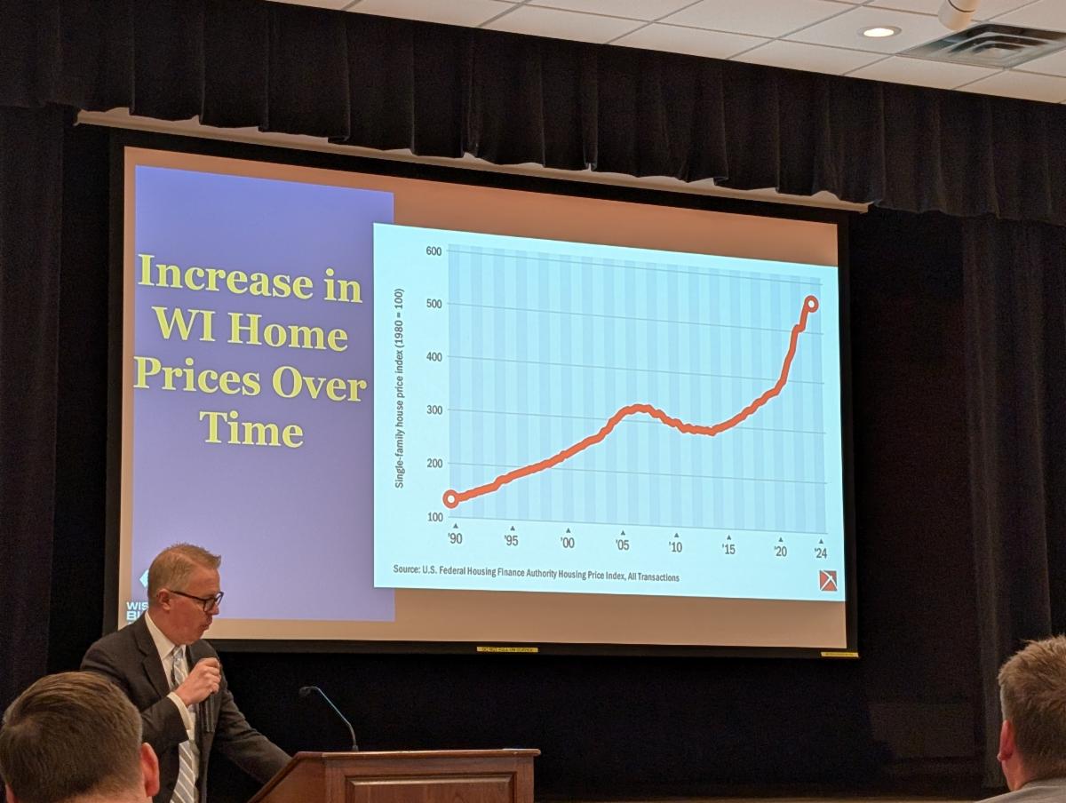 Presentation showing increase in Wisconsin home prices