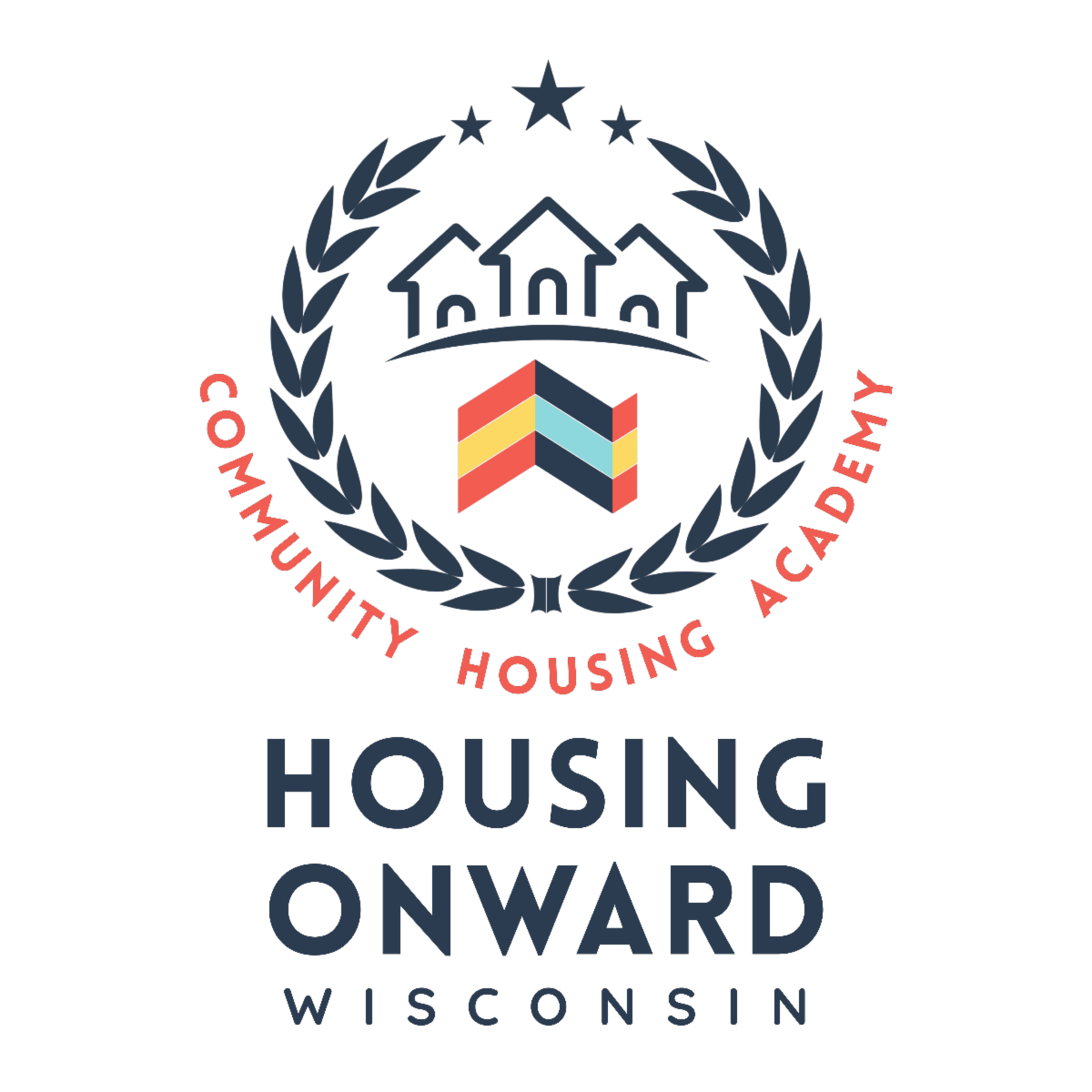 Community Housing Academy Logo Housing Onward Stacked Lockup